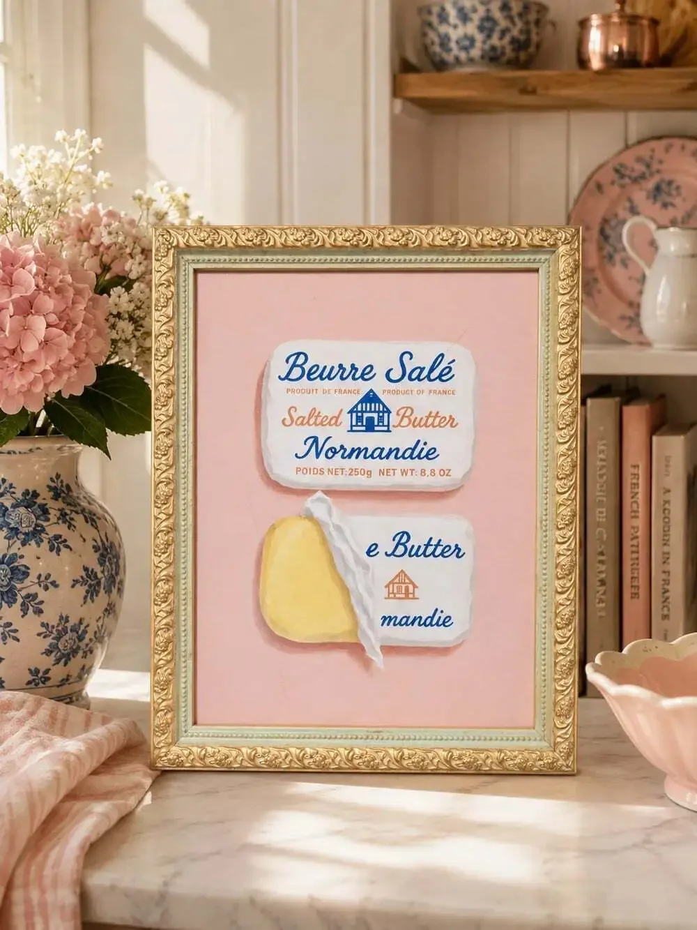 New French Salted Butter Margine Beurre Sale Normandie Kitchen Wall Art Print